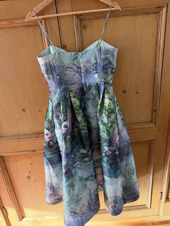 Monique Lhuillier Garden Print Metallic Dress - Picture 5 of 6